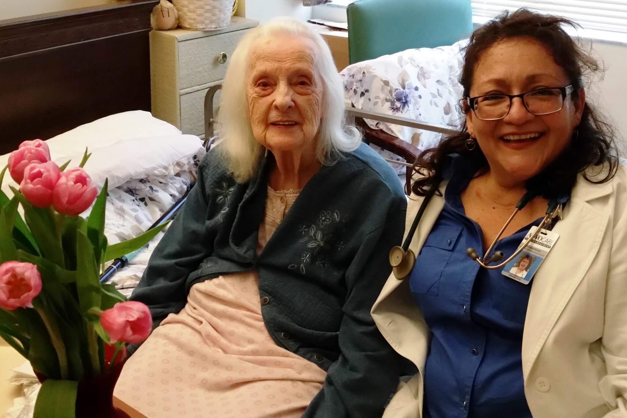 Caregiver and elderly patient