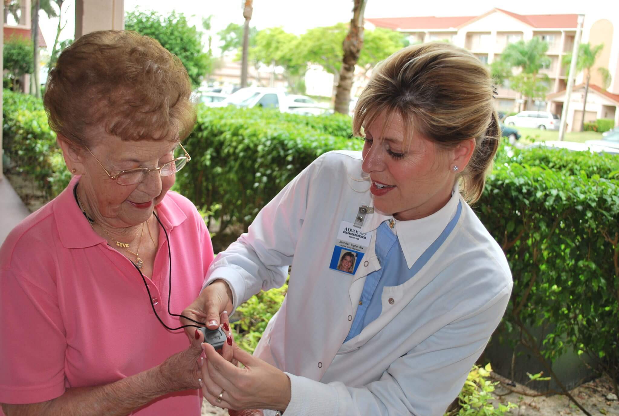 a lady doctor helping her patient